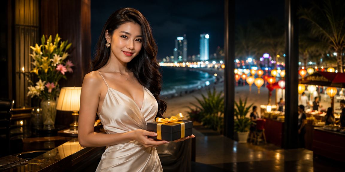 Không khí chợ đêm sôi động tại Đà Nẵng – người dùng dùng điện thoại kiểm tra kết quả xổ số trực tuyến